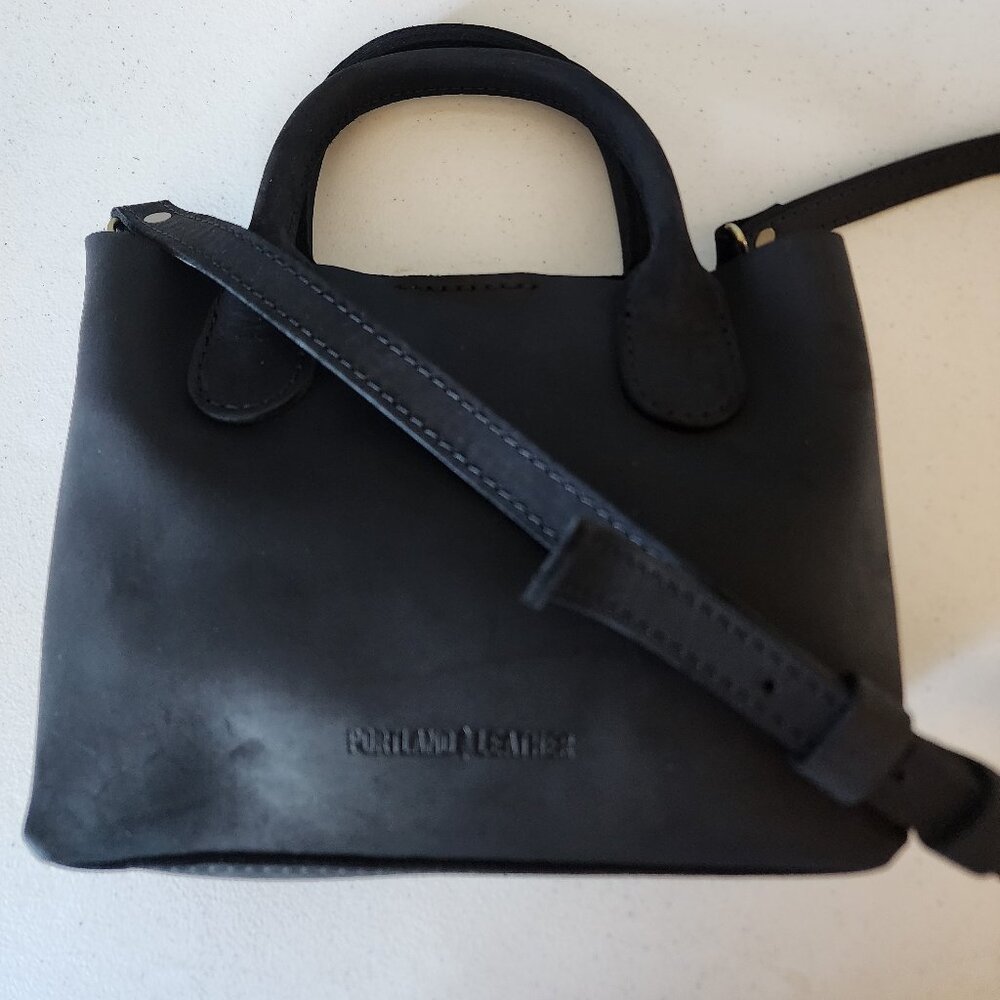 Portland Leather Black Crossbody Bag - Picture 12 of 16